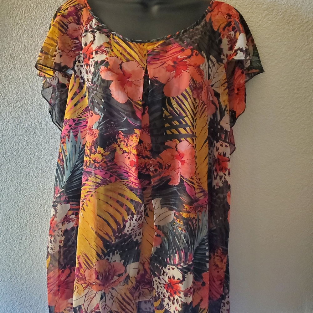 Roz & Ali 1x floral blouse